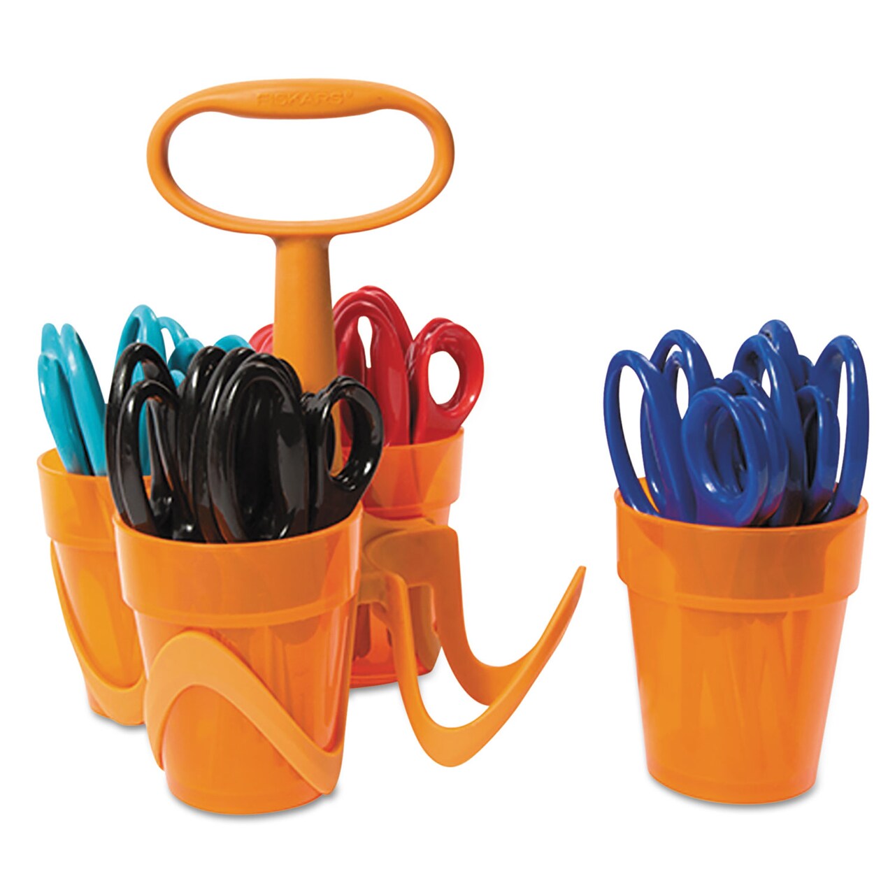 Fiskars Classpack Caddy, 5" Long, 1.6" Cut Length, Assorted Straight Handles, 24/Set